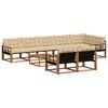 vidaXL Buiten bankenset met kussen 9 pcs Natuurlijk en Beige