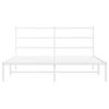 vidaXL Bedframe met hoofdbord metaal wit 150x200 cm