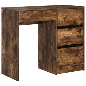 vidaXL Bureau met lade Gerookt eiken 90 x 37,5 x 75 cm Bewerkt hout