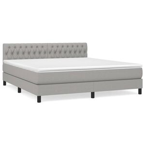 vidaXL Boxspring met matras stof lichtgrijs 180x200 cm