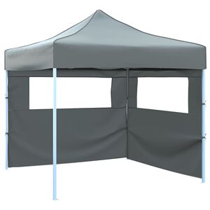 vidaXL Vouwtent pop-up met 2 zijwanden 3x3 m antraciet
