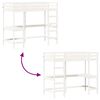 vidaXL Hoogslaper met bureau massief grenenhout wit 90x190 cm