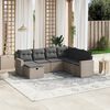 vidaXL 7-delige Loungeset met kussens poly rattan grijs