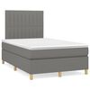 vidaXL Boxspring met matras en LED stof donkergrijs 120x190 cm