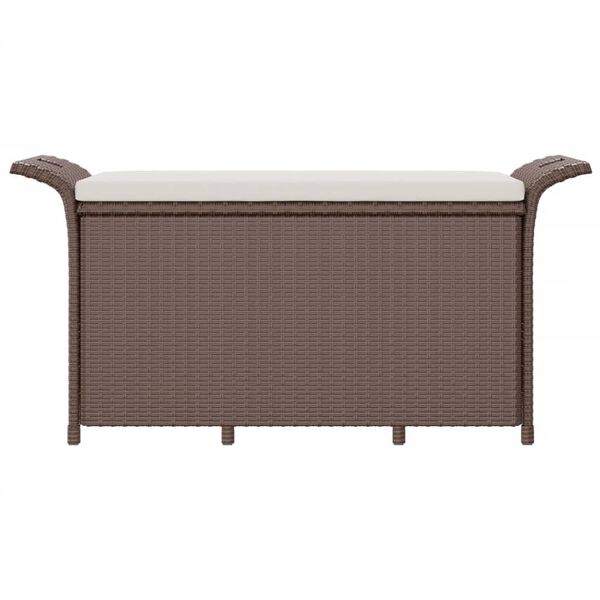 vidaXL Tuinbank met kussen 116x46x57 cm poly rattan bruin