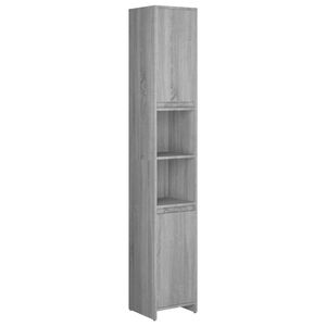 vidaXL Badkamerkast 30x30x183,5 cm bewerkt hout grijs sonoma eiken