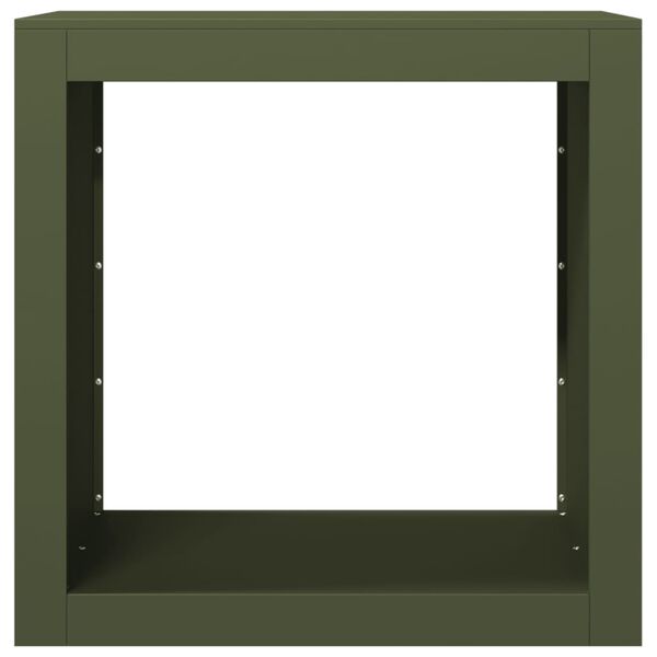 vidaXL Haardhoutrek 60x40x60 cm staal groen