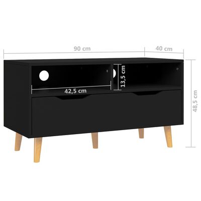 vidaXL Tv-meubel 90x40x48,5 cm spaanplaat zwart