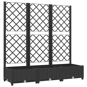 vidaXL Plantenbak met trellis zwart 120x40x121,5 cm PP