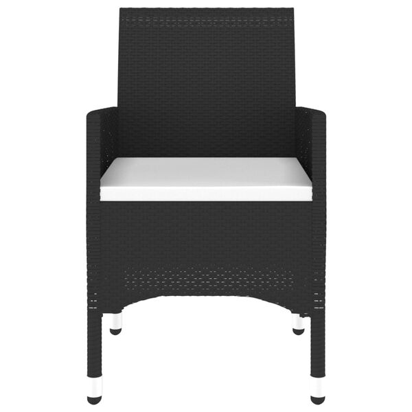 vidaXL 7-delige Tuinset poly rattan en gehard glas zwart