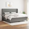 vidaXL Boxspring met matras stof donkergrijs 200x200 cm