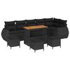 vidaXL Tuinbankenset 10 st Zwart poly rattan