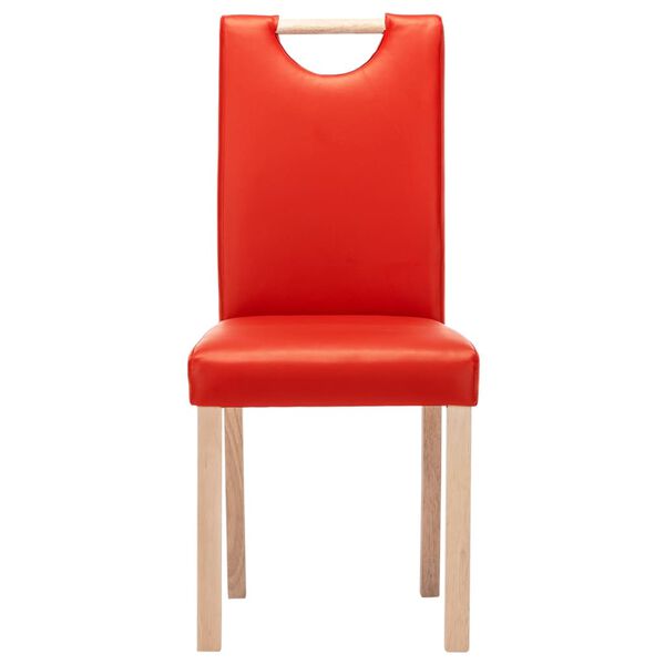 vidaXL Eetkamerstoelen 2 st kunstleer rood