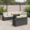 vidaXL Tuin Sofa Set met kussen met kussen 9 pcs Zwart en Cr&egrave;me