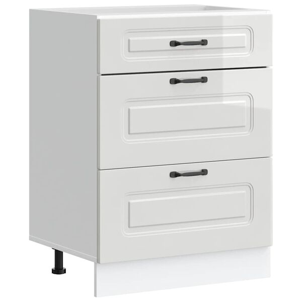 vidaXL Onderkast "Kalmar" Hoogglans Wit Bewerkt Hout