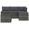 vidaXL 5-delige Loungeset met kussens pallet massief grenenhout