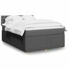 vidaXL Boxspring met matras stof donkergrijs 140x190 cm