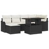 vidaXL Tuin Sofa Set 7 st Zwart Poly riet