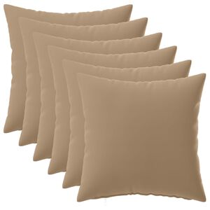vidaXL Kussensloop 6 st HEERLEN Taupe 30 x 30 cm Polyester