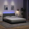 vidaXL Bedframe met LED zonder matras 160x200 cm stof lichtgrijs