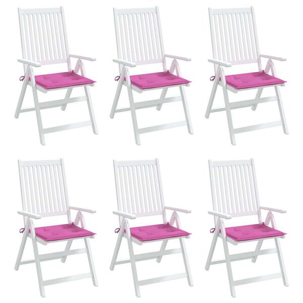vidaXL Tuinstoelkussens 6 st 40x40x4 cm stof roze