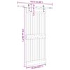 vidaXL Schuifdeur met beslag 85x210 cm massief grenenhout