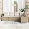 vidaXL Tuin Sofa Set met opslag 5 pcs Beige poly rattan