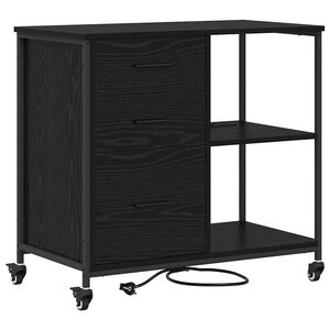 vidaXL Kast met Oplaadstation 76 x 41 x 72 cm Bewerkt hout Zwart eiken