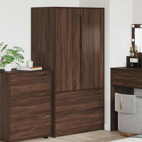 vidaXL Badkamer Kast Bruin Eiken 79,5 x 49 x 156 cm Bewerkt hout