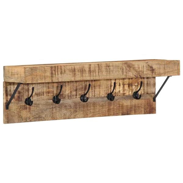 vidaXL Kapstok met plank Bruin 73 x 19 x 23 cm Massief mangohout