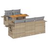 vidaXL 6-delige Loungeset met kussens poly rattan beige