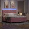 vidaXL LED Box Spring Bed met matras Roze 180 x 200 cm Stof
