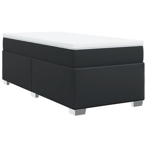 vidaXL Boxspring met matras kunstleer zwart 100x200 cm