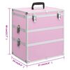 vidaXL Make-up koffer 37x24x40 cm aluminium roze