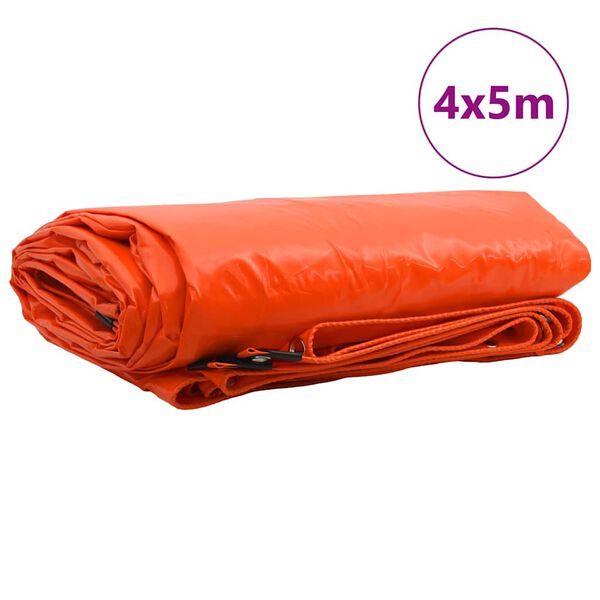 vidaXL Zeil 650g / m² Oranje 4 x 5 m Canvas met PVC-coating