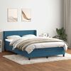 vidaXL Boxspring met matras fluweel donkerblauw 160x220 cm