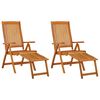 vidaXL Opklapbare stoelen met voetensteun, 2 stuks, massief eucalyptushout