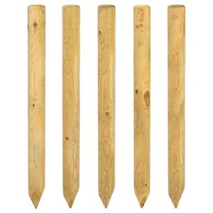 vidaXL Hekpalen 5 st Groen 60 cm Massief grenenhout