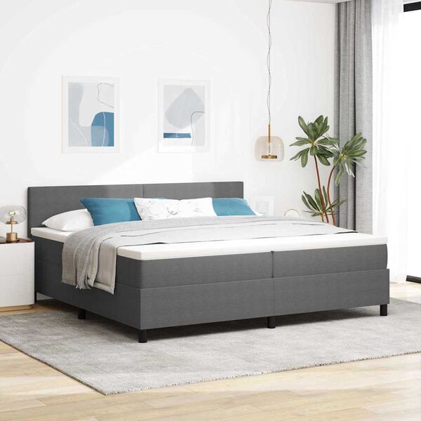 vidaXL Boxspring bed Lichtgrijs en wit. 203 x 200 x 88 cm