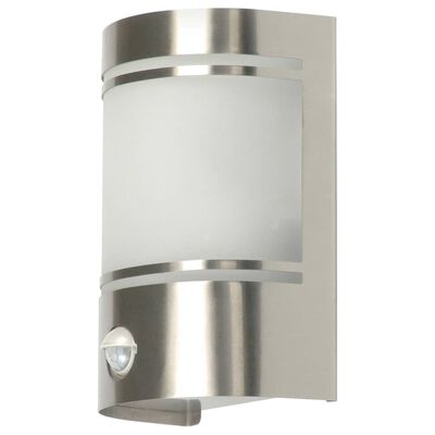 Smartwares Buitenwandlamp met sensor 14x20x10,5 cm zilverkleurig