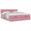 vidaXL Ottoman bed met matrassen 160x200cm fluweel roze