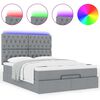 vidaXL Ottoman bed met matras en LED's 140x190cm stof lichtgrijs