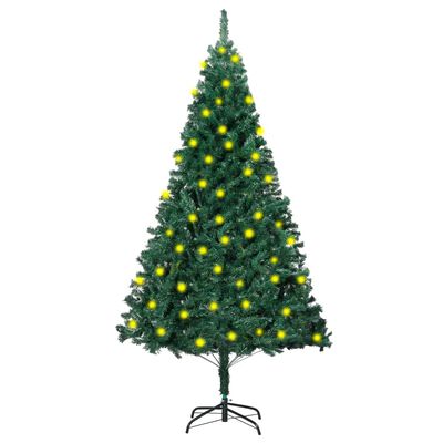 vidaXL Kunstkerstboom met verlichting dikke takken 180 cm groen