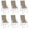 vidaXL Tuinstoelkussens 6 st hoge rug 120x50x3 cm stof taupe