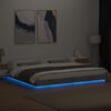 vidaXL Bedframe met LED-verlichting bewerkt hout betongrijs 200x200 cm