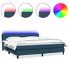 vidaXL Boxspring met matras en LED fluweel donkerblauw 180x220 cm