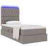 vidaXL Opbergbed met LED met matras Taupe 90 x 190 cm Polyester