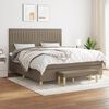 vidaXL Boxspring met matras stof taupe 160x200 cm