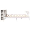 vidaXL Bed met boekenkast zonder matras grenenhout wit 180x200 cm