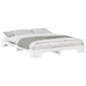 vidaXL Bedframe Wit 160 x 220 cm Massief grenenhout